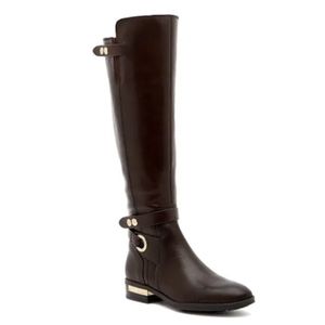 Vince Camuto Brown Leather Riding Boots, 7.5
